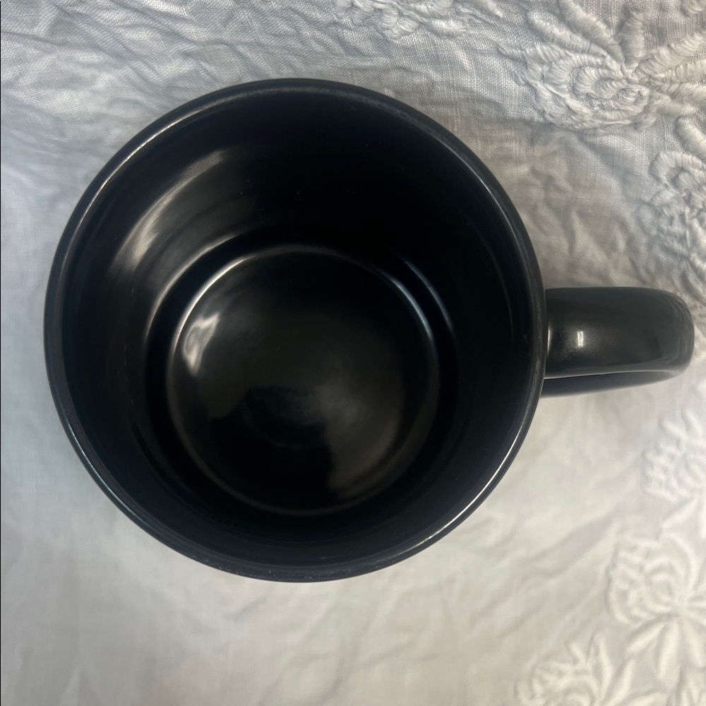 Fairycore Black Ceramic Coffee/Tea Mug with Frog Witch and Mushroom and Moon - Picture 3 of 5